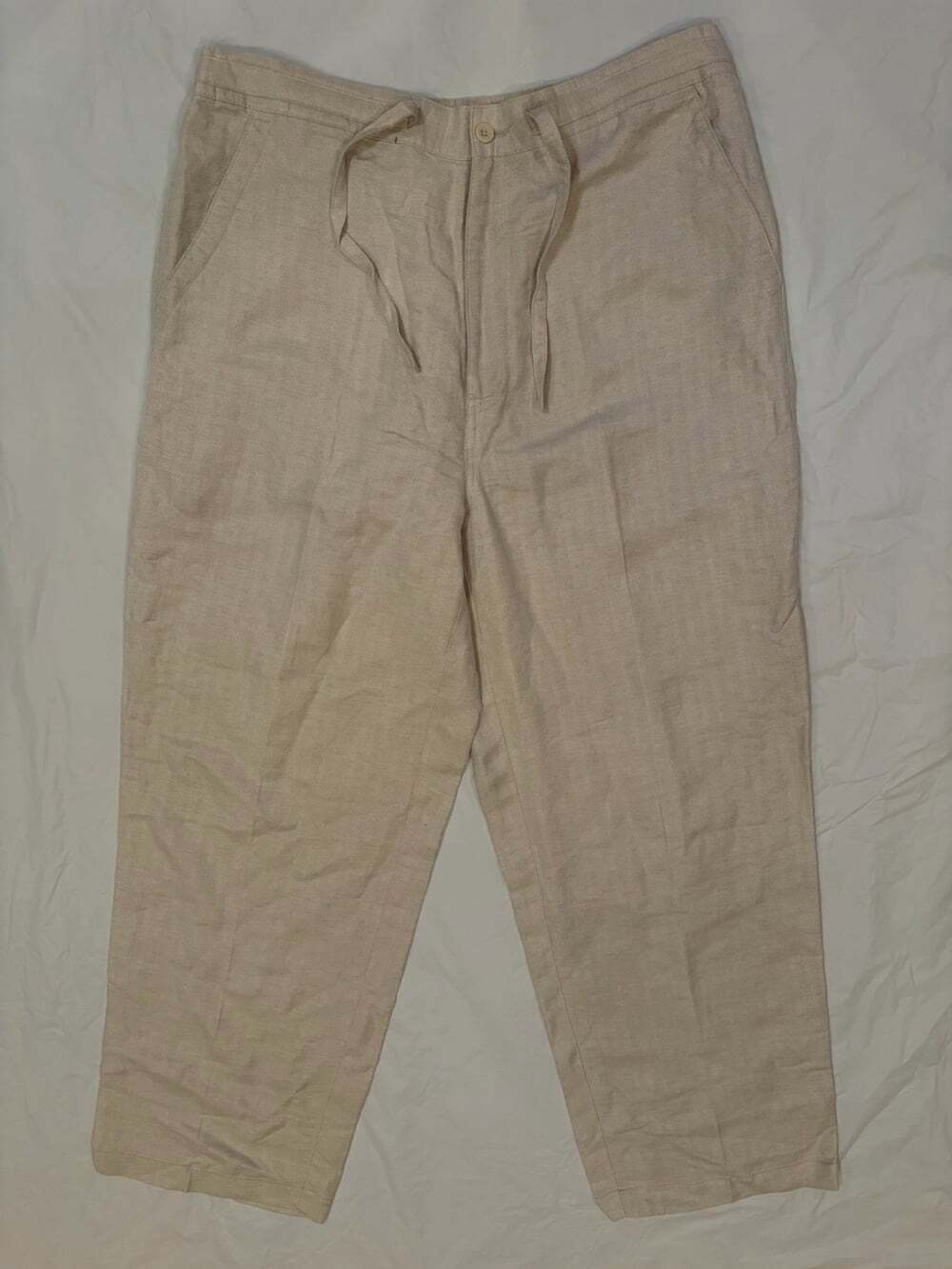 Cubavera Tan Pants Men's Large(36/38) Tan Linen Blend Loose